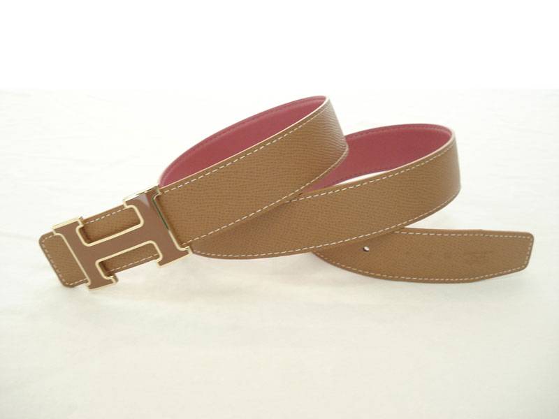 Hermes Belt 1001 tan & pink